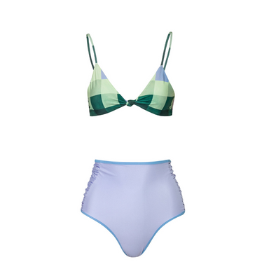 Buttercup Color Block Bikini with High-Waisted Bottoms