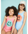 Two girls wearing a one-piece with a smiley face | San Diego, CA