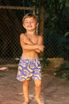 Boy Modeling Boho Serpent Boy Swim Shorts