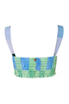 Back View of mola mola Green & Blue Crop Top | Kids' Swimsuits | Miami, FL & White Plains, NY