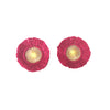 red sunburst earrings