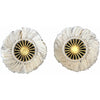white and gold sunburst earrings
