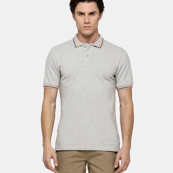 Men's Grey Brice Polo Shirt in Pique