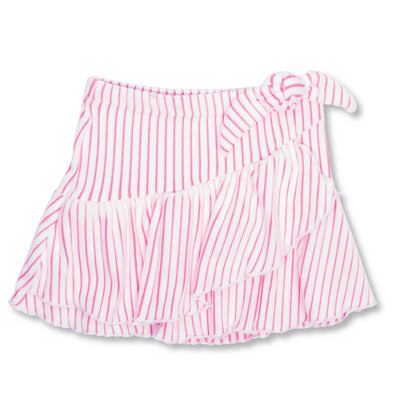 Pink Stripe Terry Faux Wrap Skirt