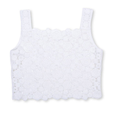White Crochet Top for Girls
