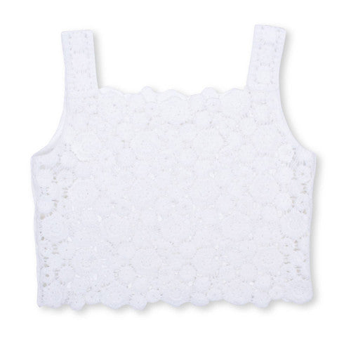 White Crochet Top for Girls