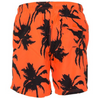 Men's Neon Orange Palm Stretch Waist Swim Trunks, Back