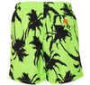 Men's Neon Green Palm Stretch Waist Swim Trunks, Back