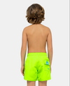 Neon Green Mini Coltrane Swim Shorts for Boys, Back
