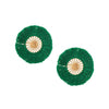 green sunburst earrings