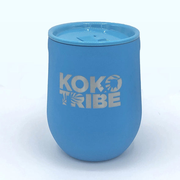 Koko Tribe Stemless Wine Glass in Neon Blue